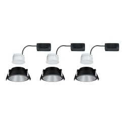 Indbygningsspots|Spotlights ^ Paulmann Cole LED-spotlight, sølv-sort, 3 stk.