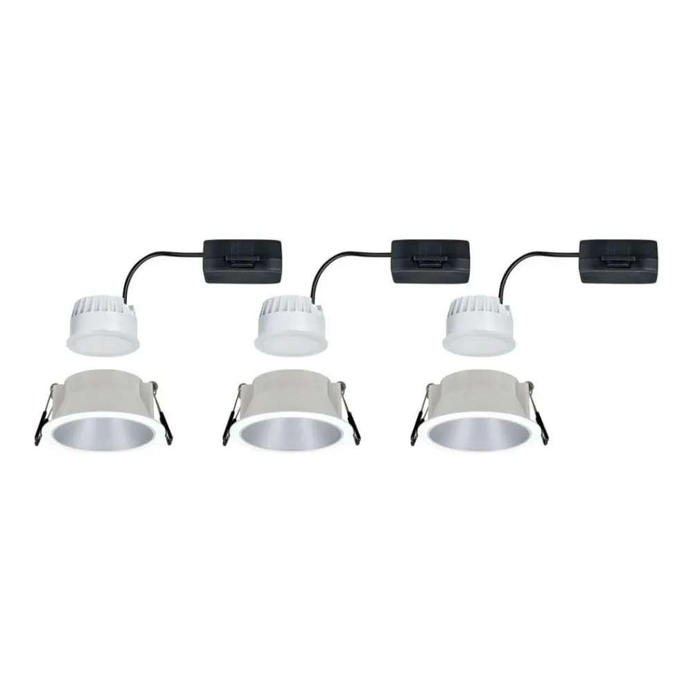 Gang|Loftlamper ^ Paulmann Cole LED-spot, sølv-hvid, 3-pak