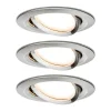 Indbygningsspots ^ Paulmann 3-delt Slim Coin, vippelig, dæmpbar, jern