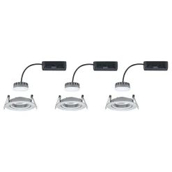 Paulmann Indbygningsspots|Spotlights > 3-delt Slim Coin, vippelig, dæmpbar, alu