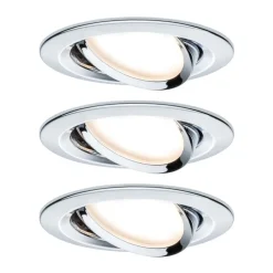 Paulmann Loftlamper|Indbygningsspots > 3-delt spot Nova Coin rund vippelig, krom