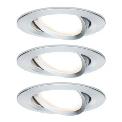 Paulmann Loftlamper|Indbygningsspots > 3-delt spot Nova Coin rund vippelig, alu