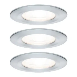 Paulmann Loftlamper|Indbygningsspots > 3-delt spot Nova rund, IP44 dæmpbar alu