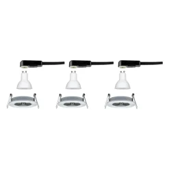 Paulmann Loftlamper|Indbygningsspots > 3-delt spot Nova rund, IP44 dæmpbar alu