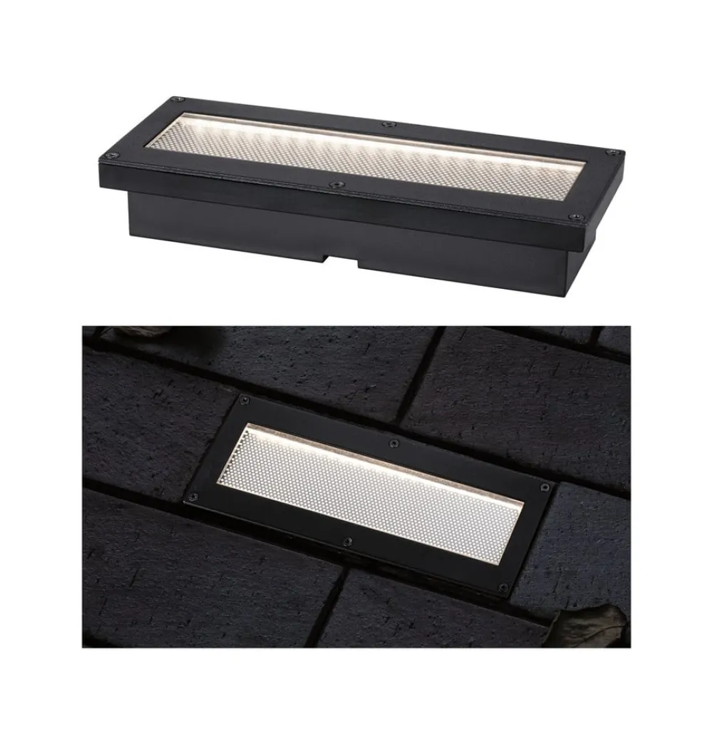 Paulmann Solcellelamper|Nedgravet Udebelysning > Domenic LED solcelle indbygningsgulvlampe 20x8cm