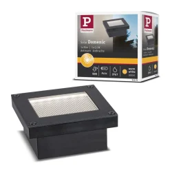 Paulmann Solcellelamper|Nedgravet Udebelysning > Domenic LED solcelle indbygningsgulvlampe 8x8cm