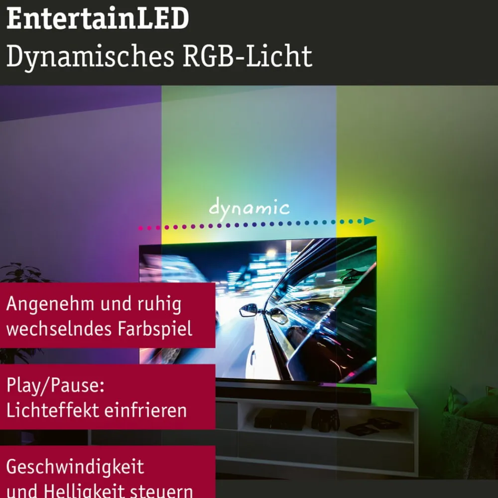 Paulmann Dekorationsbelysning|Led Strips > EntertainLED LED-Strip RGB TV-apparat 65 tommer
