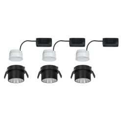Paulmann Indbygningsspots|Spotlights > Gil LED-indbygning, mat sort/jer, 3 stk