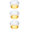 Paulmann Indbygningsspots|Spotlights > Gil LED-indbygning mat hvid/guld, 3 stk