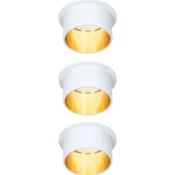 Paulmann Indbygningsspots|Spotlights > Gil LED-indbygning mat hvid/guld, 3 stk