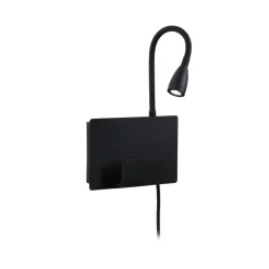 Væglamper ^ Paulmann Halina USB LED-væglampe, fleksibel arm sort
