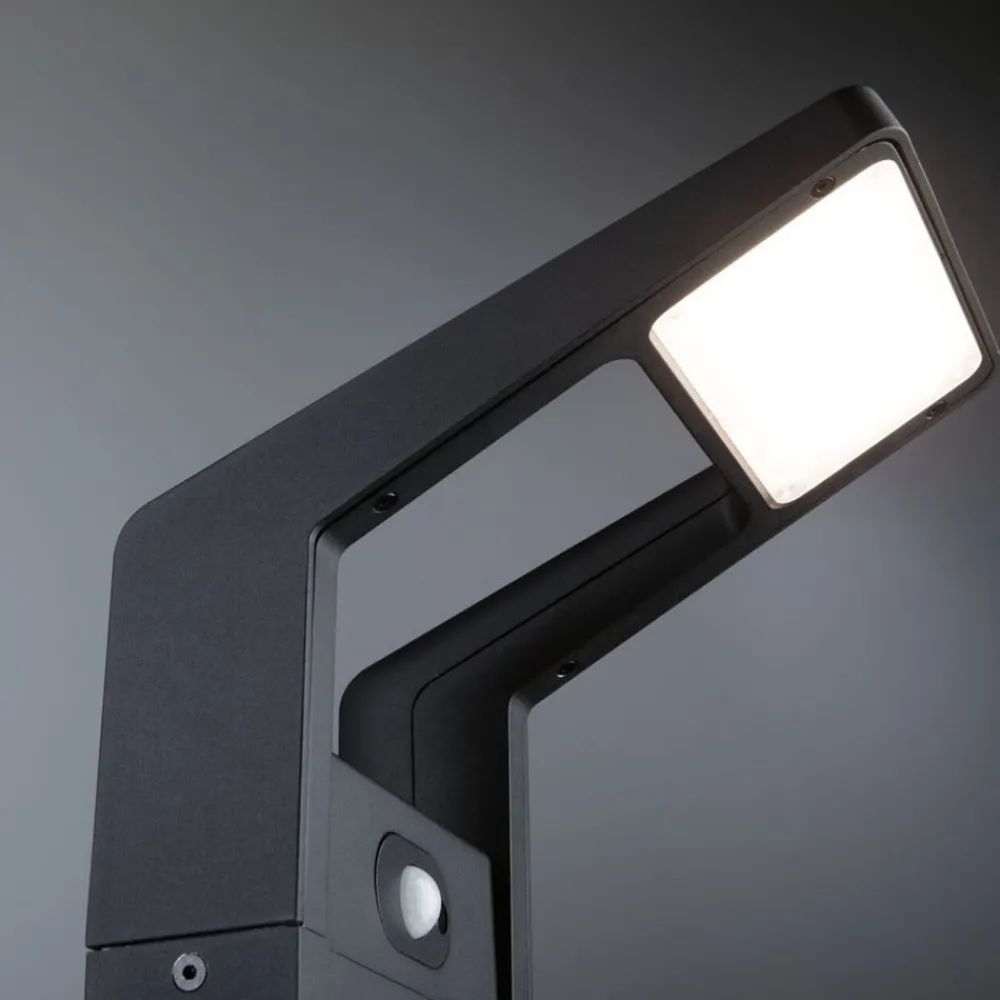 Gadebelysning ^ Paulmann Juntea LED stibelysning, aluminium, antracit, sensor