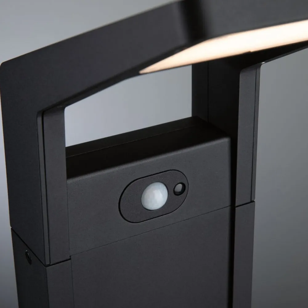 Gadebelysning ^ Paulmann Juntea LED stibelysning, aluminium, antracit, sensor