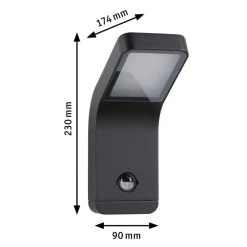 Væglampe Med Sensor ^ Paulmann Kulma udendørs LED-væglampe med sensor