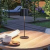 Dekorationsbelysning|Terrassebelysning ^ Paulmann LED-bordlampe Gilo, sort, plast, IP44