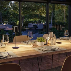 Dekorationsbelysning|Terrassebelysning ^ Paulmann LED-bordlampe Gilo, sort, plast, IP44