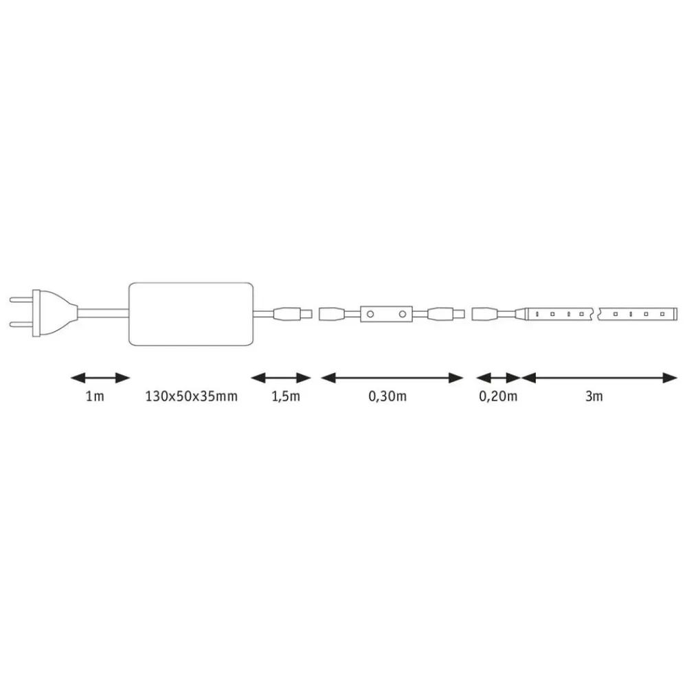 Paulmann Led Strips > LED-dekorationslampe SimpLED 3 m, 3.000 K