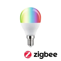 Dæmpbar Led-Pære|Smarte Lyskilder ^ Paulmann LED-dråbe E14 5W 470lm ZigBee RGBW