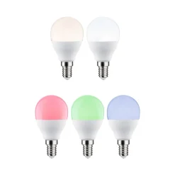 Dæmpbar Led-Pære|Smarte Lyskilder ^ Paulmann LED-dråbe E14 5W 470lm ZigBee RGBW