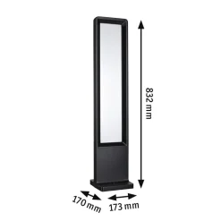 Gadebelysning ^ Paulmann LED-gadelampe Reana, antracit, 83 cm metal IP44