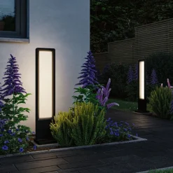 Gadebelysning ^ Paulmann LED-gadelampe Reana, antracit, 83 cm metal IP44