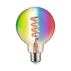 Paulmann Dæmpbar Led-Pære|Filament Pære > LED-globe G95 ZigBee E27 6,3W guld RGBW