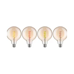 Dæmpbar Led-Pære|Filament Pære ^ Paulmann LED-globe G125 ZigBee E27 6,3W guld RGBW