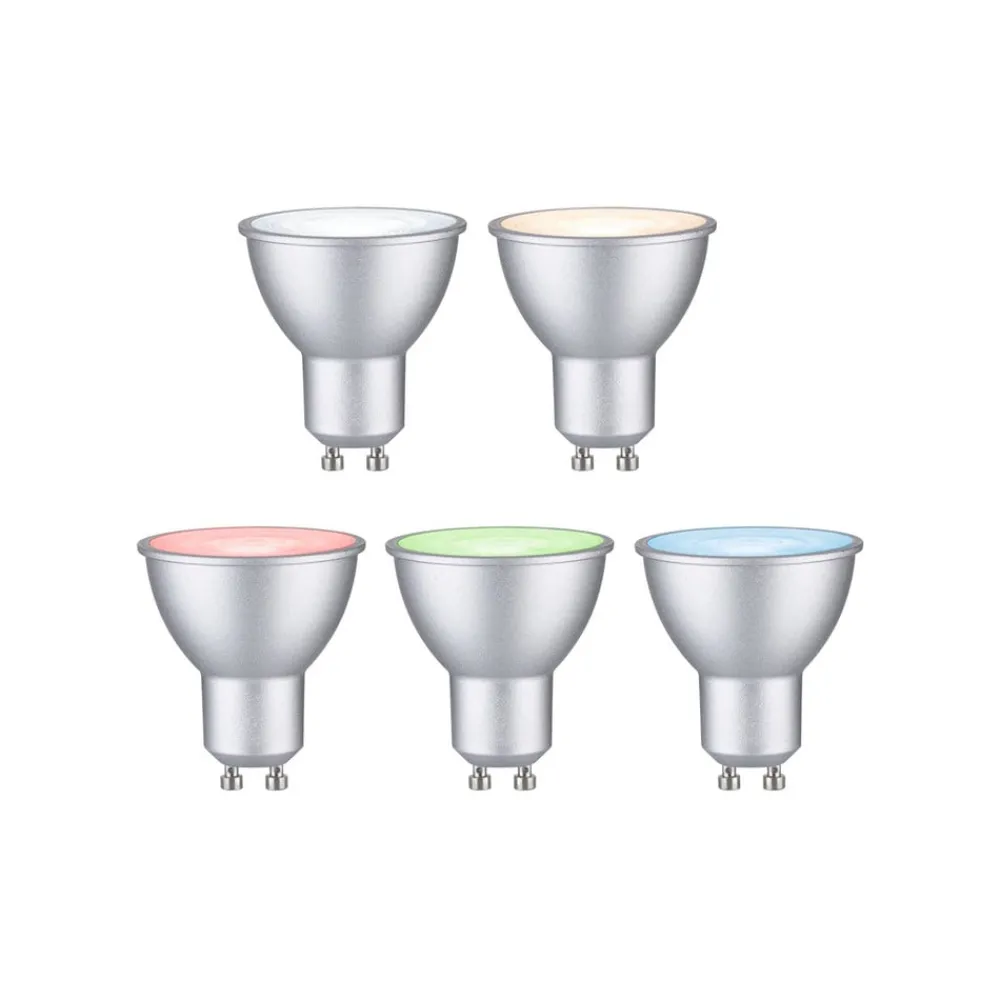 Paulmann Dæmpbar Led-Pære|Smarte Lyskilder > LED GU10 4,8W 350lm ZigBee RGBW krom