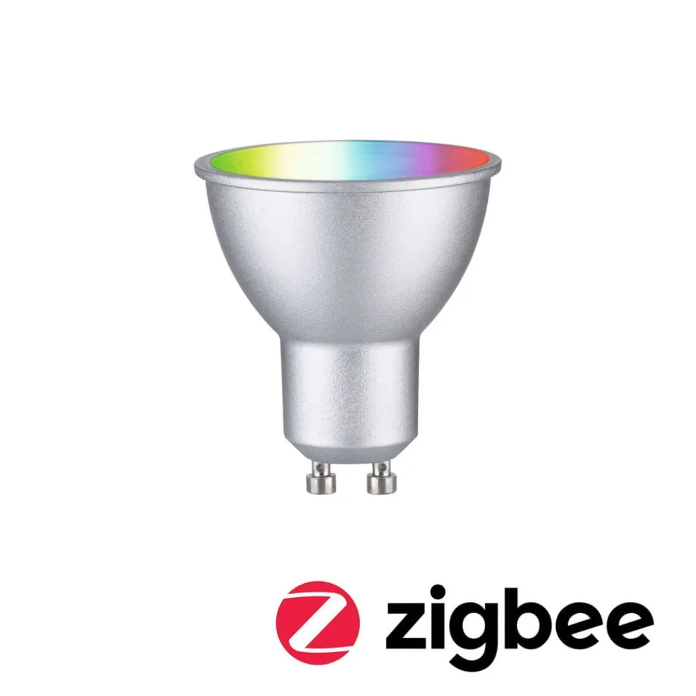 Paulmann Dæmpbar Led-Pære|Smarte Lyskilder > LED GU10 4,8W 350lm ZigBee RGBW krom