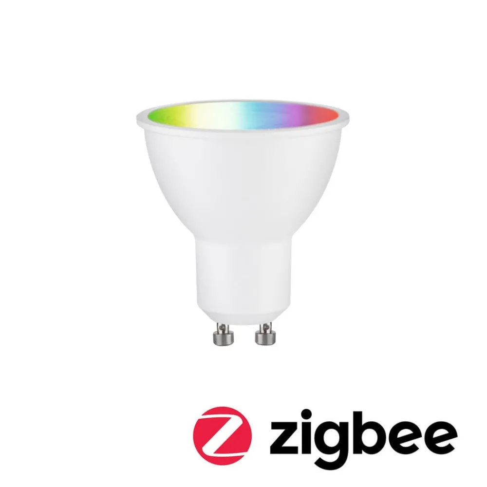 Dæmpbar Led-Pære|Smarte Lyskilder ^ Paulmann LED GU10 4,8W 350lm ZigBee RGBW hvid