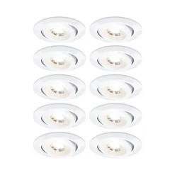 Paulmann Indbygningsspots > LED-indbygningslampe hvid Ø 8 cm 4,8 W 3-trins dæmpbar 10-pak