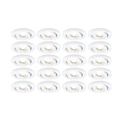 Paulmann Indbygningsspots > LED-indbygningslampe, hvid, Ø 8 cm, 4,8 W, sæt med 20 stk.