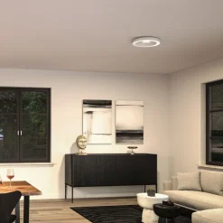 Loftlamper ^ Paulmann LED-loftlampe Volea, hvid/sølv Ø 40 cm IP44 dæmpbar