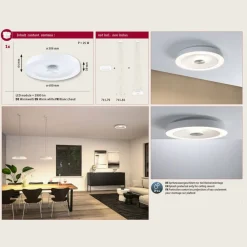 Loftlamper ^ Paulmann LED-loftlampe Volea, hvid/sølv Ø 40 cm IP44 dæmpbar