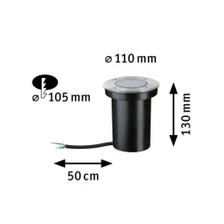 Paulmann Nedgravet Udebelysning > LED nedgravningslampe 94732, Ø 11 cm, stål