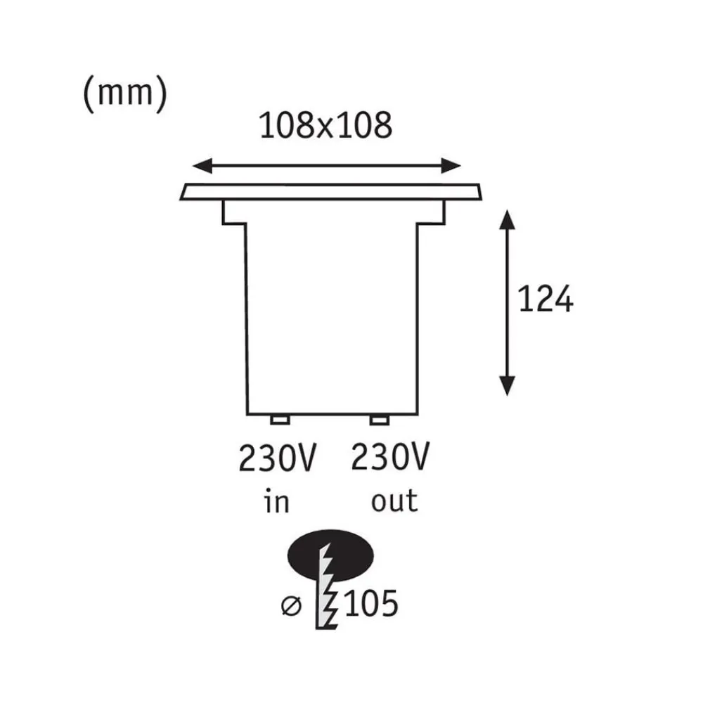 Paulmann Nedgravet Udebelysning > 93993 LED-nedgravningslampe, kantet