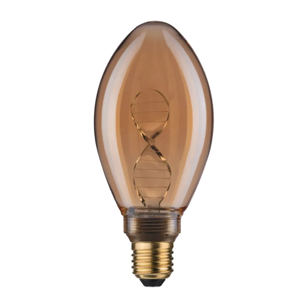 Filament Pære|Led Pærer ^ Paulmann LED-pære E27 3,5 W Helix 1.800K guld