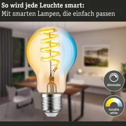 Paulmann Dæmpbar Led-Pære|Filament Pære > LED-pære ZigBee E27 7,5W CCT dim guld