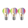 Paulmann Dæmpbar Led-Pære|Filament Pære > LED-pære ZigBee E27 6,3W RGBW guld 3 stk