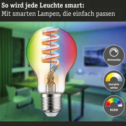 Dæmpbar Led-Pære|Filament Pære ^ Paulmann LED-pære ZigBee E27 6,3W RGBW dim guld