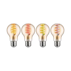 Dæmpbar Led-Pære|Filament Pære ^ Paulmann LED-pære ZigBee E27 6,3W RGBW dim guld