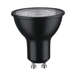 Dæmpbar Led-Pære|Led Pærer ^ Paulmann LED-reflektor 4.000 K sort GU10 8 W, dæmpbar 36°
