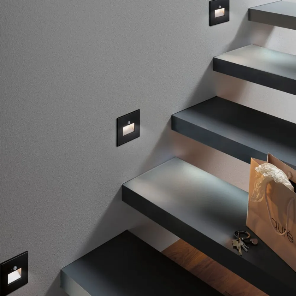 Paulmann Væglamper|Spotlights > LED-sensor-vægindbygningslampe Edge Quadro sort 8 cm