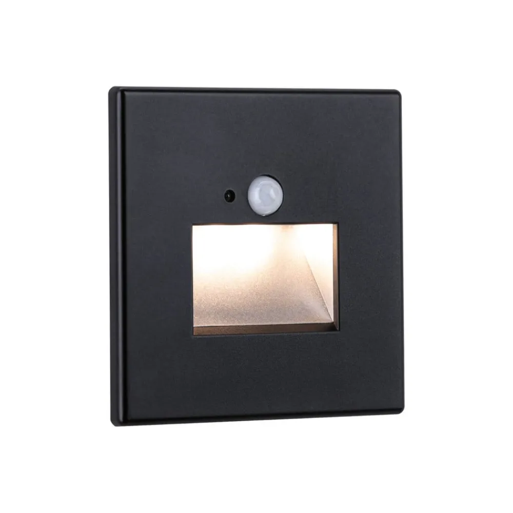 Paulmann Væglamper|Spotlights > LED-sensor-vægindbygningslampe Edge Quadro sort 8 cm
