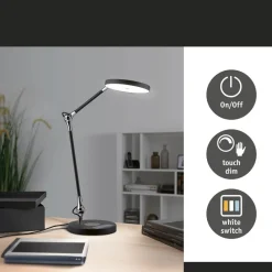 Paulmann Arbejdsrum/Kontor > LED-skrivebordslampe Numis, sort, dæmpbar, CCT