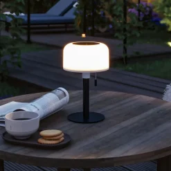 Solcellelamper ^ Paulmann LED-solcellelampe Bartja, sort, IP44 dæmpbar