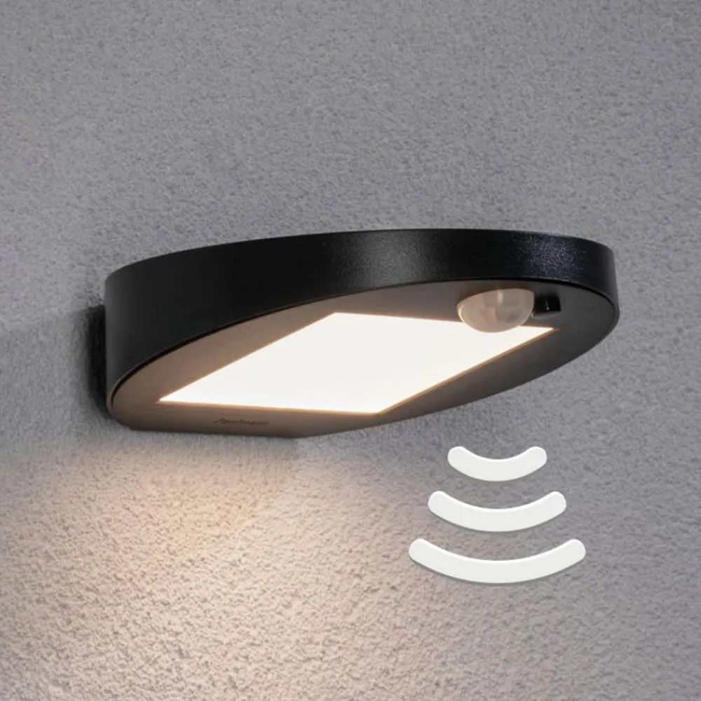 Paulmann Solcelle Lampe Med Sensor|Væglampe Med Sensor > LED-solcellelampe til udendørs væglampe Ryse, antracit