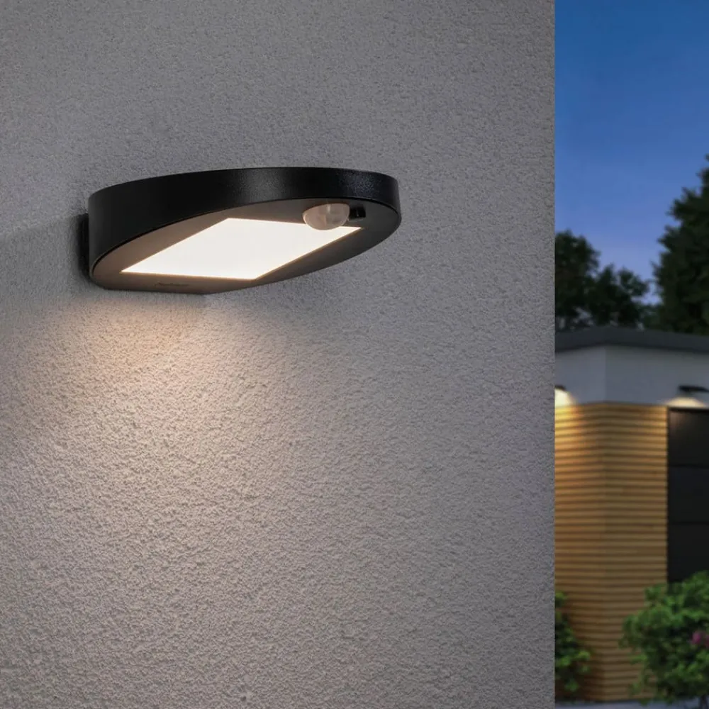 Paulmann Solcelle Lampe Med Sensor|Væglampe Med Sensor > LED-solcellelampe til udendørs væglampe Ryse, antracit