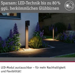 Gadebelysning ^ Paulmann LED-stibelysning Kimu 1, antracit, 3.000 K