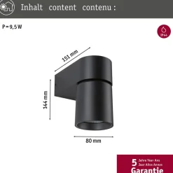 Paulmann Væglamper > LED udendørs væglampe Kimu, antracit, 3.000 K
